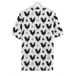 Polka Dot Rooster Pattern Print Hawaiian Shirt