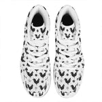Polka Dot Rooster Pattern Print High Top Leather Sneakers