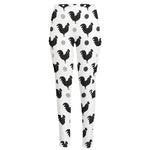 Polka Dot Rooster Pattern Print High-Waisted Pocket Leggings