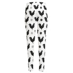 Polka Dot Rooster Pattern Print High-Waisted Pocket Leggings