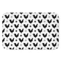 Polka Dot Rooster Pattern Print Indoor Door Mat