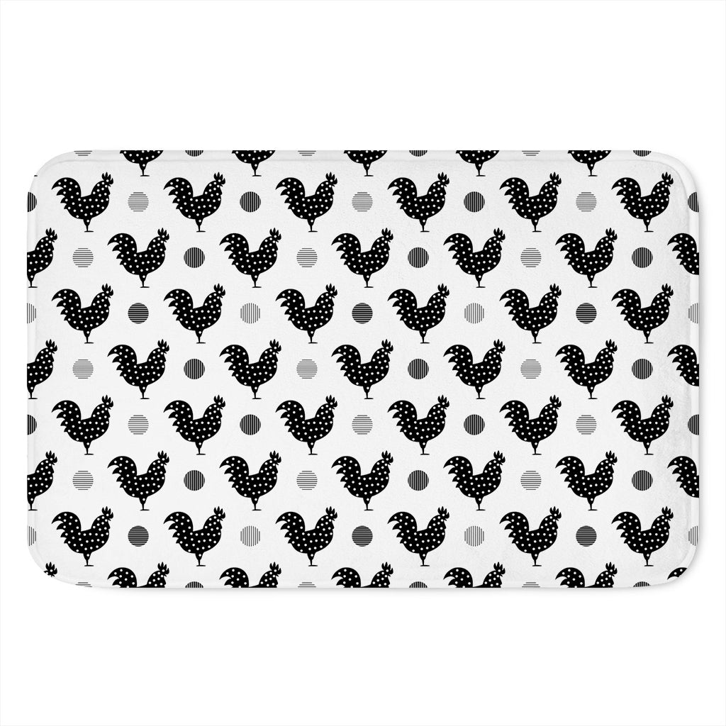 Polka Dot Rooster Pattern Print Indoor Door Mat
