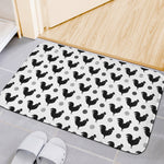 Polka Dot Rooster Pattern Print Indoor Door Mat