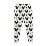 Polka Dot Rooster Pattern Print Jogger Pants