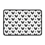 Polka Dot Rooster Pattern Print Kitchen Mat