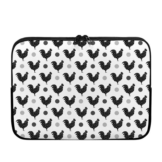 Polka Dot Rooster Pattern Print Laptop Sleeve