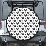 Polka Dot Rooster Pattern Print Leather Spare Tire Cover