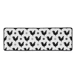 Polka Dot Rooster Pattern Print Long Kitchen Mat