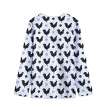 Polka Dot Rooster Pattern Print Long Sleeve Short Coat