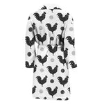 Polka Dot Rooster Pattern Print Men's Bathrobe