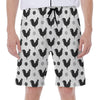 Polka Dot Rooster Pattern Print Men's Beach Shorts