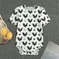 Polka Dot Rooster Pattern Print Men's Bodysuit