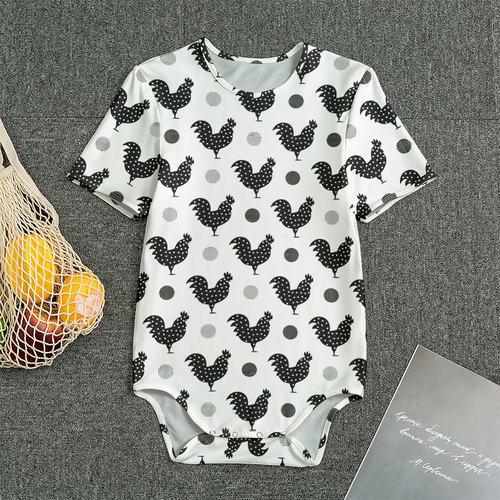 Polka Dot Rooster Pattern Print Men's Bodysuit