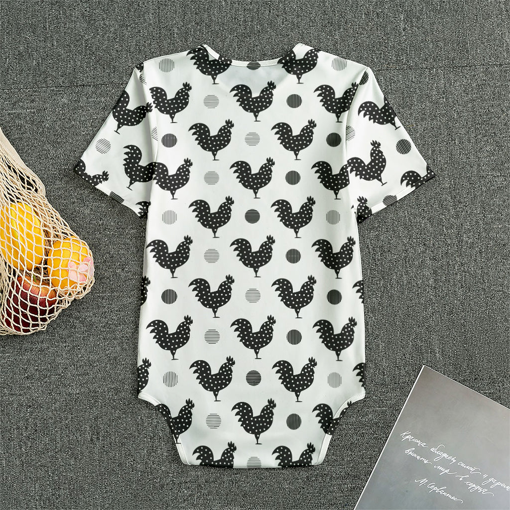 Polka Dot Rooster Pattern Print Men's Bodysuit
