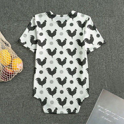 Polka Dot Rooster Pattern Print Men's Bodysuit
