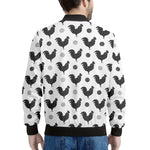 Polka Dot Rooster Pattern Print Men's Bomber Jacket