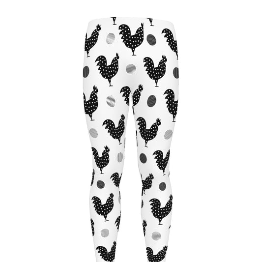 Polka Dot Rooster Pattern Print Men's leggings
