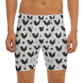 Polka Dot Rooster Pattern Print Men's Long Boxer Briefs