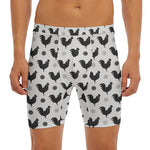 Polka Dot Rooster Pattern Print Men's Long Boxer Briefs