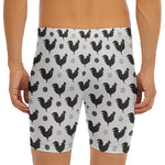 Polka Dot Rooster Pattern Print Men's Long Boxer Briefs