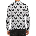 Polka Dot Rooster Pattern Print Men's Long Sleeve Rash Guard