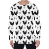 Polka Dot Rooster Pattern Print Men's Long Sleeve T-Shirt