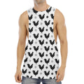 Polka Dot Rooster Pattern Print Men's Muscle Tank Top