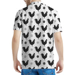 Polka Dot Rooster Pattern Print Men's Polo Shirt