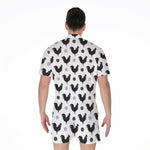 Polka Dot Rooster Pattern Print Men's Rompers