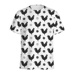 Polka Dot Rooster Pattern Print Men's Sports T-Shirt