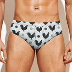 Polka Dot Rooster Pattern Print Men's Swim Briefs