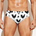 Polka Dot Rooster Pattern Print Men's Swim Briefs
