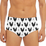 Polka Dot Rooster Pattern Print Men's Triangle Swim Briefs