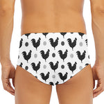 Polka Dot Rooster Pattern Print Men's Triangle Swim Briefs