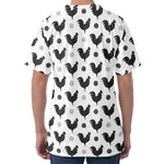 Polka Dot Rooster Pattern Print Men's Velvet T-Shirt