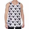 Polka Dot Rooster Pattern Print Men's Velvet Tank Top