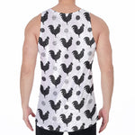 Polka Dot Rooster Pattern Print Men's Velvet Tank Top