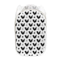Polka Dot Rooster Pattern Print Mesh Laundry Hamper