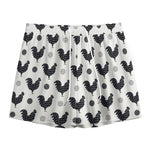 Polka Dot Rooster Pattern Print Mesh Shorts