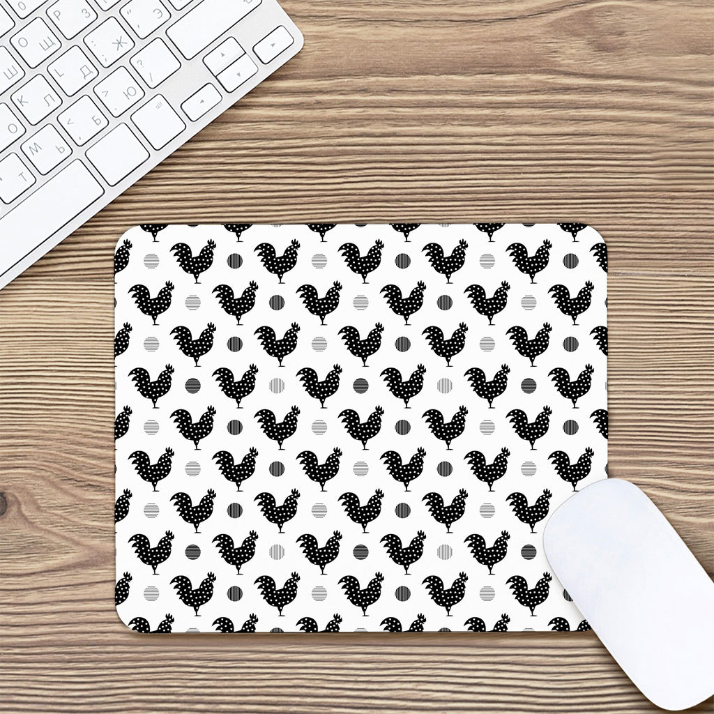 Polka Dot Rooster Pattern Print Mouse Pad