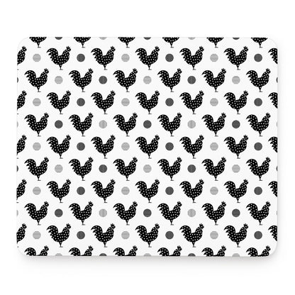 Polka Dot Rooster Pattern Print Mouse Pad