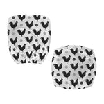 Polka Dot Rooster Pattern Print Office Chair Cover