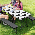 Polka Dot Rooster Pattern Print Picnic Table Cover