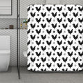 Polka Dot Rooster Pattern Print Polyester Shower Curtain