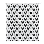 Polka Dot Rooster Pattern Print Polyester Shower Curtain