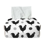 Polka Dot Rooster Pattern Print Rectangle Tissue Box Cover