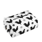 Polka Dot Rooster Pattern Print Rectangle Tissue Box Cover
