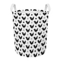Polka Dot Rooster Pattern Print Round Laundry Basket
