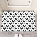Polka Dot Rooster Pattern Print Rubber Doormat
