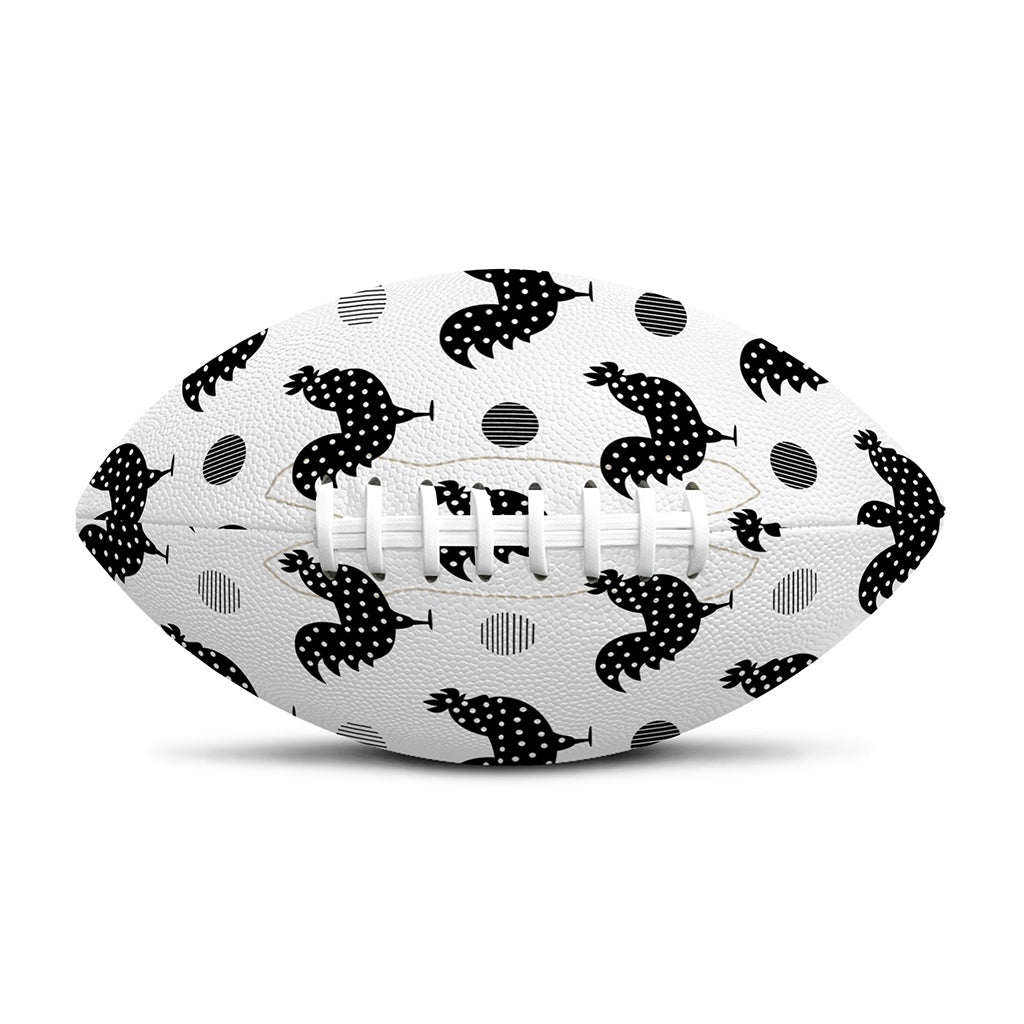 Polka Dot Rooster Pattern Print Rugby Ball